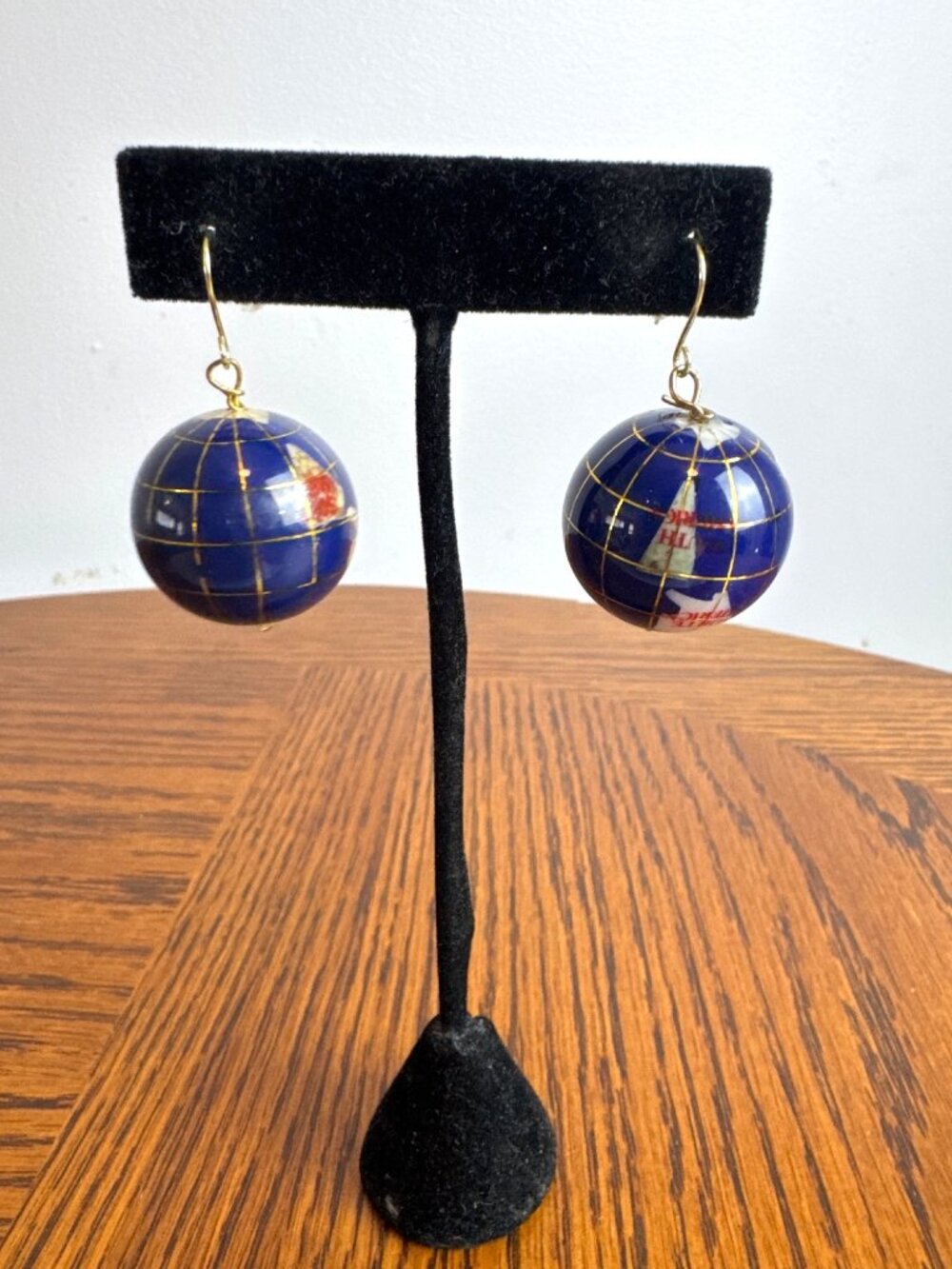 Handmade Dangle Drop Globe Earrings for Pierced Ears - Picture 2 of 5